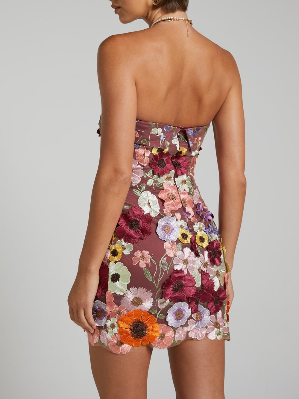 NWT REVOLVE Australia SHOWPO Pink Diamond Wren garden flowers 3D mini dress US 4 - Picture 4 of 11